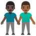 Men Holding Hands: Dark Skin Tone, Medium-dark Skin Tone Emoji Copy Paste ― 👨🏿‍🤝‍👨🏾 - google-android
