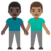 Men Holding Hands: Dark Skin Tone, Medium Skin Tone Emoji Copy Paste ― 👨🏿‍🤝‍👨🏽 - google-android