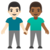 Men Holding Hands: Light Skin Tone, Medium-dark Skin Tone Emoji Copy Paste ― 👨🏻‍🤝‍👨🏾 - google-android