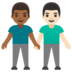 Men Holding Hands: Medium-dark Skin Tone, Light Skin Tone Emoji Copy Paste ― 👨🏾‍🤝‍👨🏻 - google-android