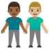 Men Holding Hands: Medium-dark Skin Tone, Medium-light Skin Tone Emoji Copy Paste ― 👨🏾‍🤝‍👨🏼 - google-android
