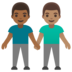 Men Holding Hands: Medium-dark Skin Tone, Medium Skin Tone Emoji Copy Paste ― 👨🏾‍🤝‍👨🏽 - google-android