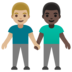 Men Holding Hands: Medium-light Skin Tone, Dark Skin Tone Emoji Copy Paste ― 👨🏼‍🤝‍👨🏿 - google-android