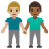 Men Holding Hands: Medium-light Skin Tone, Medium-dark Skin Tone Emoji Copy Paste ― 👨🏼‍🤝‍👨🏾 - google-android
