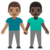 Men Holding Hands: Medium Skin Tone, Dark Skin Tone Emoji Copy Paste ― 👨🏽‍🤝‍👨🏿 - google-android