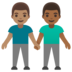 Men Holding Hands: Medium Skin Tone, Medium-dark Skin Tone Emoji Copy Paste ― 👨🏽‍🤝‍👨🏾 - google-android