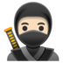 Ninja: Light Skin Tone Emoji Copy Paste ― 🥷🏻 - google-android