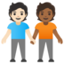 People Holding Hands: Light Skin Tone, Medium-dark Skin Tone Emoji Copy Paste ― 🧑🏻‍🤝‍🧑🏾 - google-android