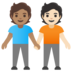 People Holding Hands: Medium Skin Tone, Light Skin Tone Emoji Copy Paste ― 🧑🏽‍🤝‍🧑🏻 - google-android