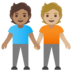 People Holding Hands: Medium Skin Tone, Medium-light Skin Tone Emoji Copy Paste ― 🧑🏽‍🤝‍🧑🏼 - google-android