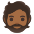 Person: Medium-dark Skin Tone, Beard Emoji Copy Paste ― 🧔🏾 - google-android