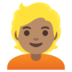 Person: Medium Skin Tone, Blond Hair Emoji Copy Paste ― 👱🏽 - google-android