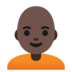 Person: Dark Skin Tone, Bald Emoji Copy Paste ― 🧑🏿‍🦲 - google-android