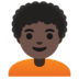 Person: Dark Skin Tone, Curly Hair Emoji Copy Paste ― 🧑🏿‍🦱 - google-android