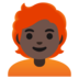 Person: Dark Skin Tone, Red Hair Emoji Copy Paste ― 🧑🏿‍🦰 - google-android