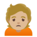 Person Frowning: Medium-light Skin Tone Emoji Copy Paste ― 🙍🏼 - google-android