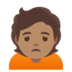 Person Frowning: Medium Skin Tone Emoji Copy Paste ― 🙍🏽 - google-android