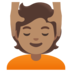 Person Getting Massage: Medium Skin Tone Emoji Copy Paste ― 💆🏽 - google-android