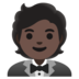 Person In Tuxedo: Dark Skin Tone Emoji Copy Paste ― 🤵🏿 - google-android