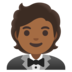 Person In Tuxedo: Medium-dark Skin Tone Emoji Copy Paste ― 🤵🏾 - google-android