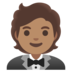 Person In Tuxedo: Medium Skin Tone Emoji Copy Paste ― 🤵🏽 - google-android
