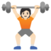 Person Lifting Weights: Light Skin Tone Emoji Copy Paste ― 🏋🏻 - google-android