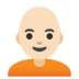 Person: Light Skin Tone, Bald Emoji Copy Paste ― 🧑🏻‍🦲 - google-android