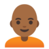 Person: Medium-dark Skin Tone, Bald Emoji Copy Paste ― 🧑🏾‍🦲 - google-android