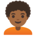 Person: Medium-dark Skin Tone, Curly Hair Emoji Copy Paste ― 🧑🏾‍🦱 - google-android
