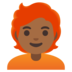 Person: Medium-dark Skin Tone, Red Hair Emoji Copy Paste ― 🧑🏾‍🦰 - google-android