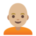 Person: Medium-light Skin Tone, Bald Emoji Copy Paste ― 🧑🏼‍🦲 - google-android