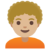 Person: Medium-light Skin Tone, Curly Hair Emoji Copy Paste ― 🧑🏼‍🦱 - google-android