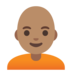 Person: Medium Skin Tone, Bald Emoji Copy Paste ― 🧑🏽‍🦲 - google-android