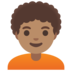 Person: Medium Skin Tone, Curly Hair Emoji Copy Paste ― 🧑🏽‍🦱 - google-android
