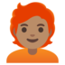 Person: Medium Skin Tone, Red Hair Emoji Copy Paste ― 🧑🏽‍🦰 - google-android