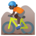 Person Mountain Biking: Dark Skin Tone Emoji Copy Paste ― 🚵🏿 - google-android