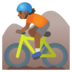 Person Mountain Biking: Medium-dark Skin Tone Emoji Copy Paste ― 🚵🏾 - google-android