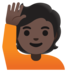 Person Raising Hand: Dark Skin Tone Emoji Copy Paste ― 🙋🏿 - google-android