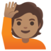 Person Raising Hand: Medium Skin Tone Emoji Copy Paste ― 🙋🏽 - google-android