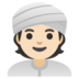 Person Wearing Turban: Light Skin Tone Emoji Copy Paste ― 👳🏻 - google-android