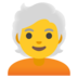 Person: White Hair Emoji Copy Paste ― 🧑‍🦳 - google-android
