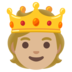 Person With Crown: Medium-light Skin Tone Emoji Copy Paste ― 🫅🏼 - google-android
