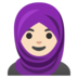 Woman With Headscarf: Light Skin Tone Emoji Copy Paste ― 🧕🏻 - google-android