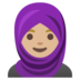 Woman With Headscarf: Medium-light Skin Tone Emoji Copy Paste ― 🧕🏼 - google-android