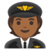 Pilot: Medium-dark Skin Tone Emoji Copy Paste ― 🧑🏾‍✈ - google-android