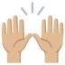 Raising Hands: Medium-light Skin Tone Emoji Copy Paste ― 🙌🏼 - google-android