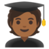 Student: Medium-dark Skin Tone Emoji Copy Paste ― 🧑🏾‍🎓 - google-android