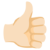 Thumbs Up: Light Skin Tone Emoji Copy Paste ― 👍🏻 - google-android