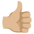 Thumbs Up: Medium-light Skin Tone Emoji Copy Paste ― 👍🏼 - google-android