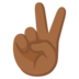 Victory Hand: Medium-dark Skin Tone Emoji Copy Paste ― ✌🏾 - google-android